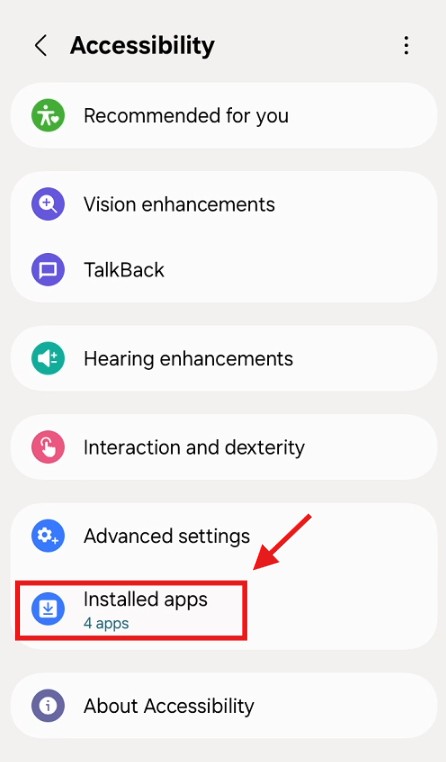 Step 21: Accessibility settings